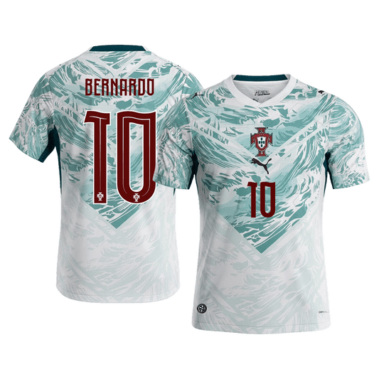 Maillot extérieur Portugal BERNARDO #10 - Coupe du Monde 2026 Blanc&Vert