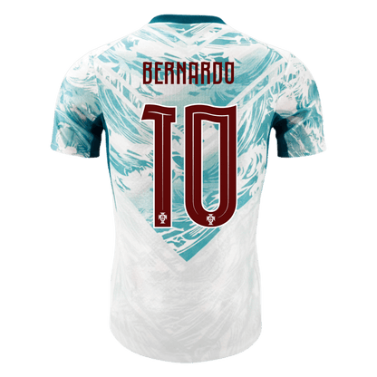 BERNARDO #10 Portugal Away Shirt - 2026 World Cup White&Green Player