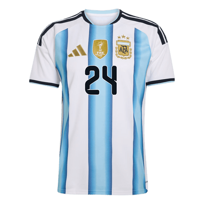 E. FERNANDEZ #24 Argentine Domicile Maillot - Coupe du Monde 2026 Blue&White - Super