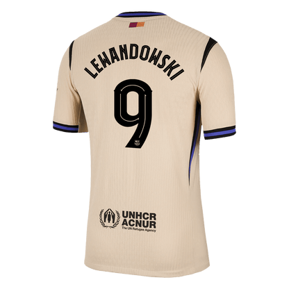 LEWANDOWSKI #9 Maillot Extérieur Barcelone 2025/26 Jaune Joueur - UCL
