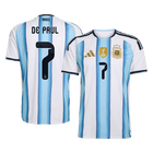 DE PAUL #7 Argentine Domicile Maillot - Coupe du Monde 2026 Blue&White - Super