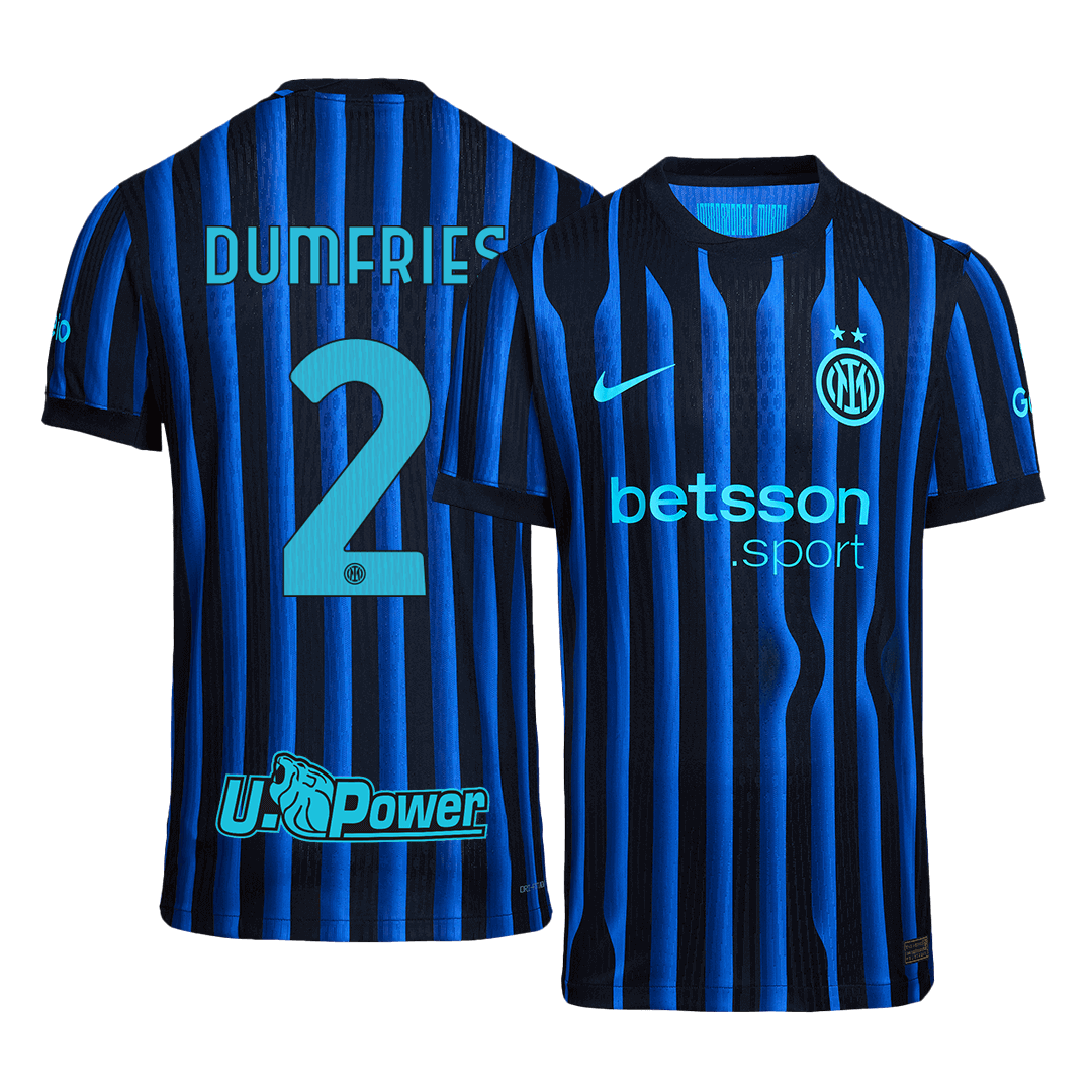 DUMFRIES #2 Inter Milan Domicile Maillot 2025/26 Bleu&Noir Joueur
