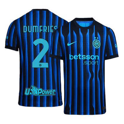 DUMFRIES #2 Inter Milan Domicile Maillot 2025/26 Bleu&Noir Joueur