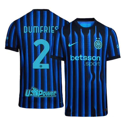 DUMFRIES #2 Inter Milan Domicile Maillot 2025/26 Bleu&Noir Joueur