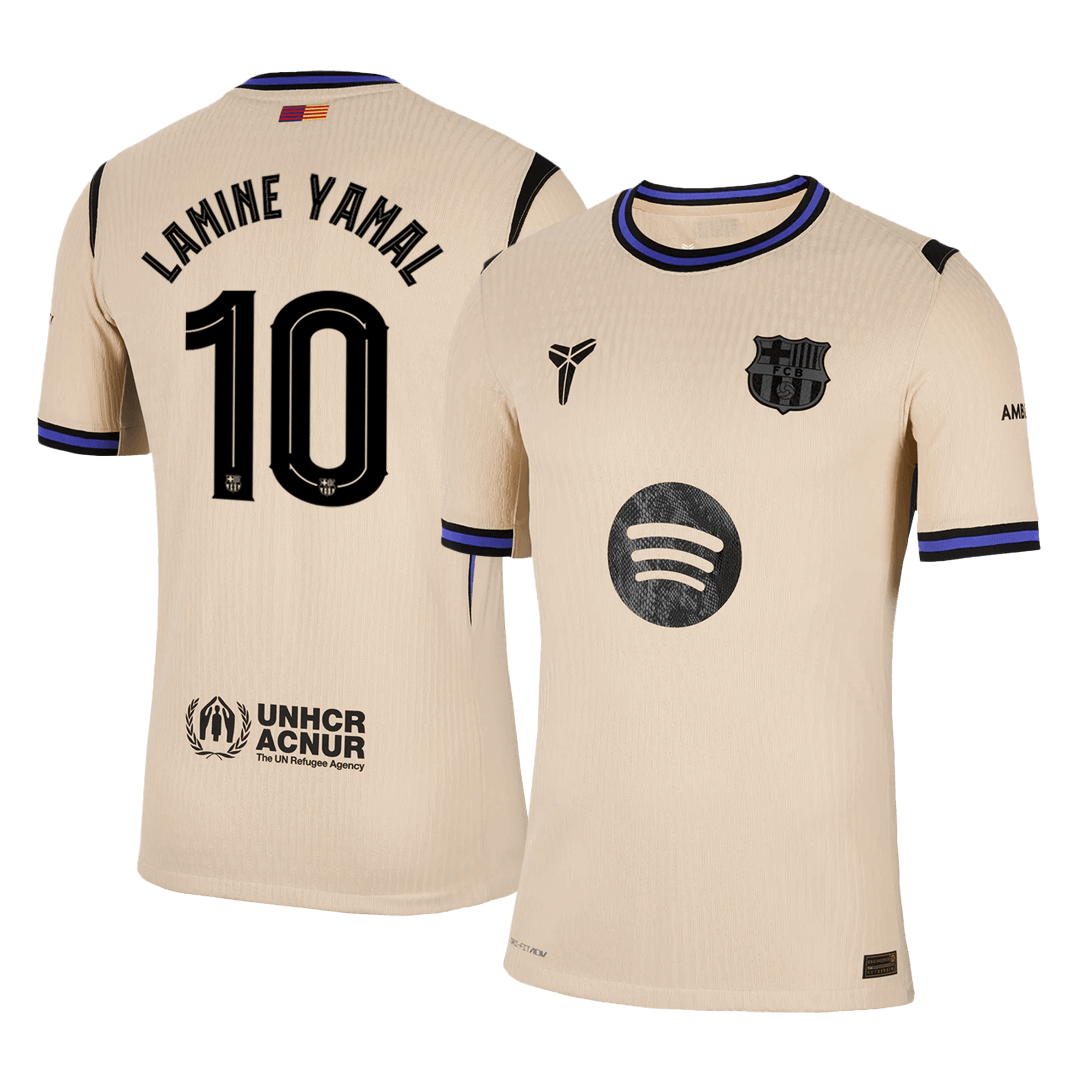 LAMINE YAMAL #10 Barcelone Maillot Extérieur 2025/26 Jaune Joueur - UCL