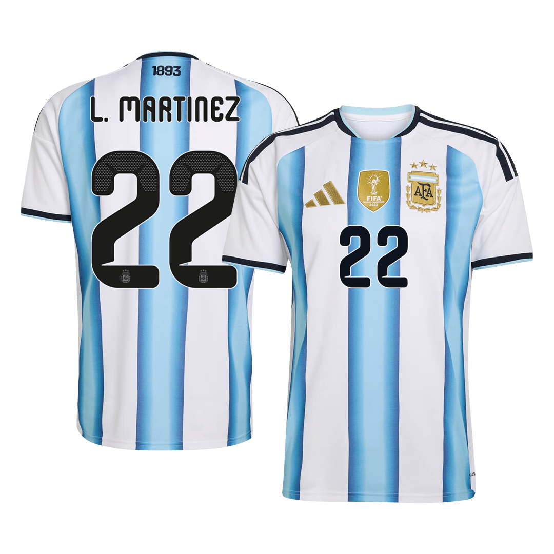 L. MARTINEZ #22 Argentine Domicile Maillot - Coupe du Monde 2026 Blue&White - Super