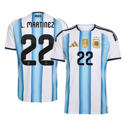 L. MARTINEZ #22 Argentine Domicile Maillot - Coupe du Monde 2026 Bleu&Blanc - Super