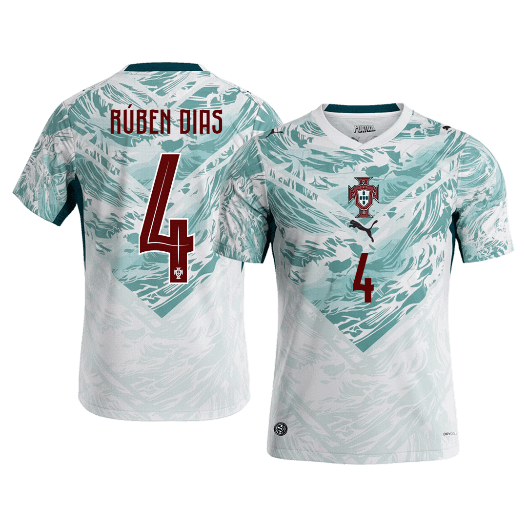 RÚBEN DIAS #4 Portugal Maillot Extérieur - Coupe du Monde 2026 Blanc&Vert