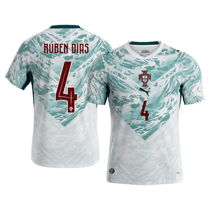 RÚBEN DIAS #4 Portugal Maillot Extérieur - Coupe du Monde 2026 Blanc&Vert