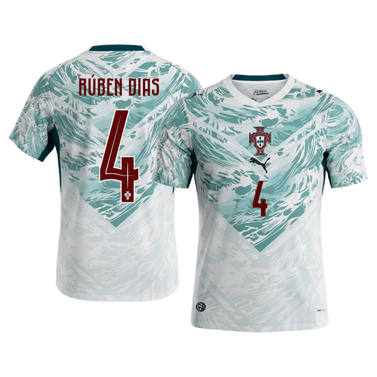 RÚBEN DIAS #4 Portugal Maillot Extérieur - Coupe du Monde 2026 Blanc&Vert