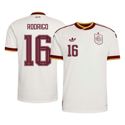 RODRIGO #16 Espagne Maillot Extérieur - Coupe du Monde 2026 Blanc Joueur