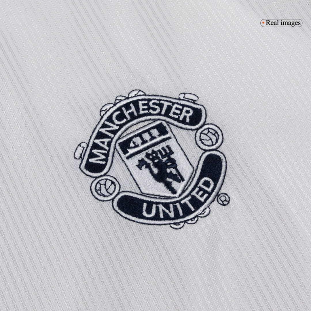 Retro BECKHAM #7 Manchester United Extérieur Maillot 2000/01 Blanc