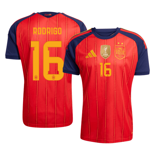 RODRIGO #16 Espagne Domicile Maillot - Coupe du Monde 2026 Rouge