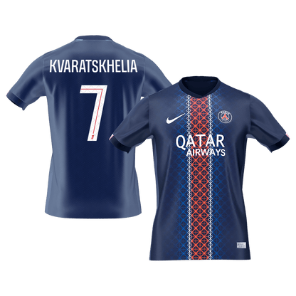 KVARATSKHELIA #7 PSG Domicile Maillot 2025/26 Bleu marine - Super