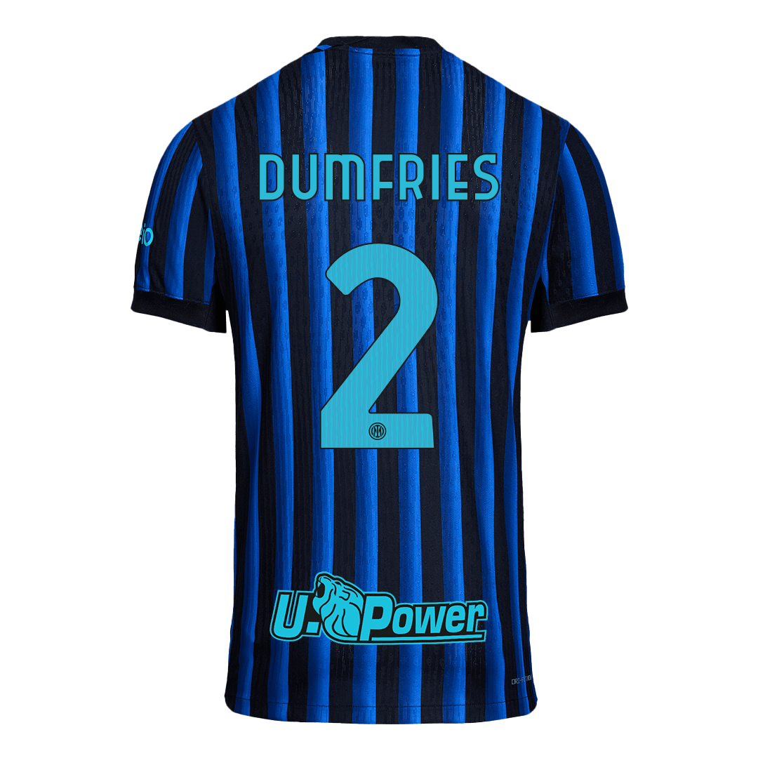 DUMFRIES #2 Inter Milan Domicile Maillot 2025/26 Bleu&Noir Joueur
