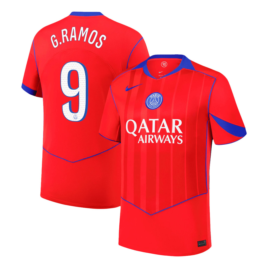 G.RAMOS #9 PSG Troisième Maillot 2025/26 Rouge