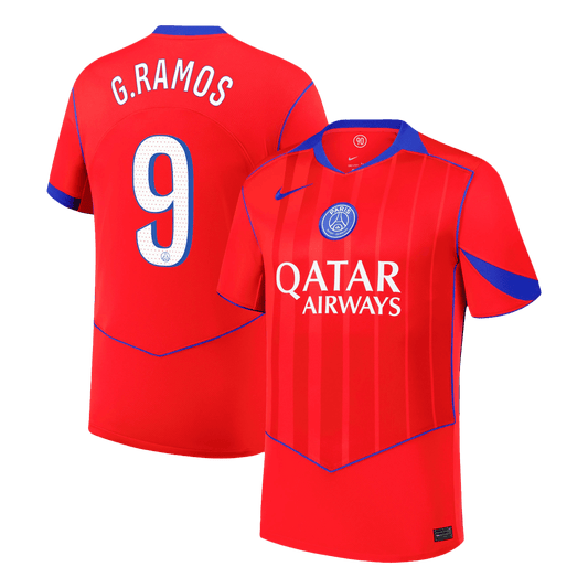 G.RAMOS #9 PSG Troisième Maillot 2025/26 Rouge