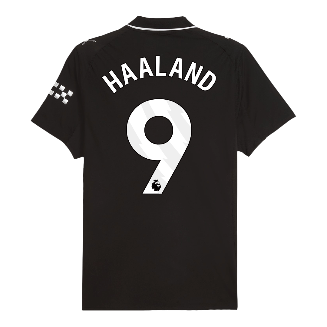 HAALAND #9 Manchester City Maillot Extérieur 2025/26 Noir Joueur