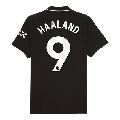 HAALAND #9 Manchester City Maillot Extérieur 2025/26 Noir Joueur