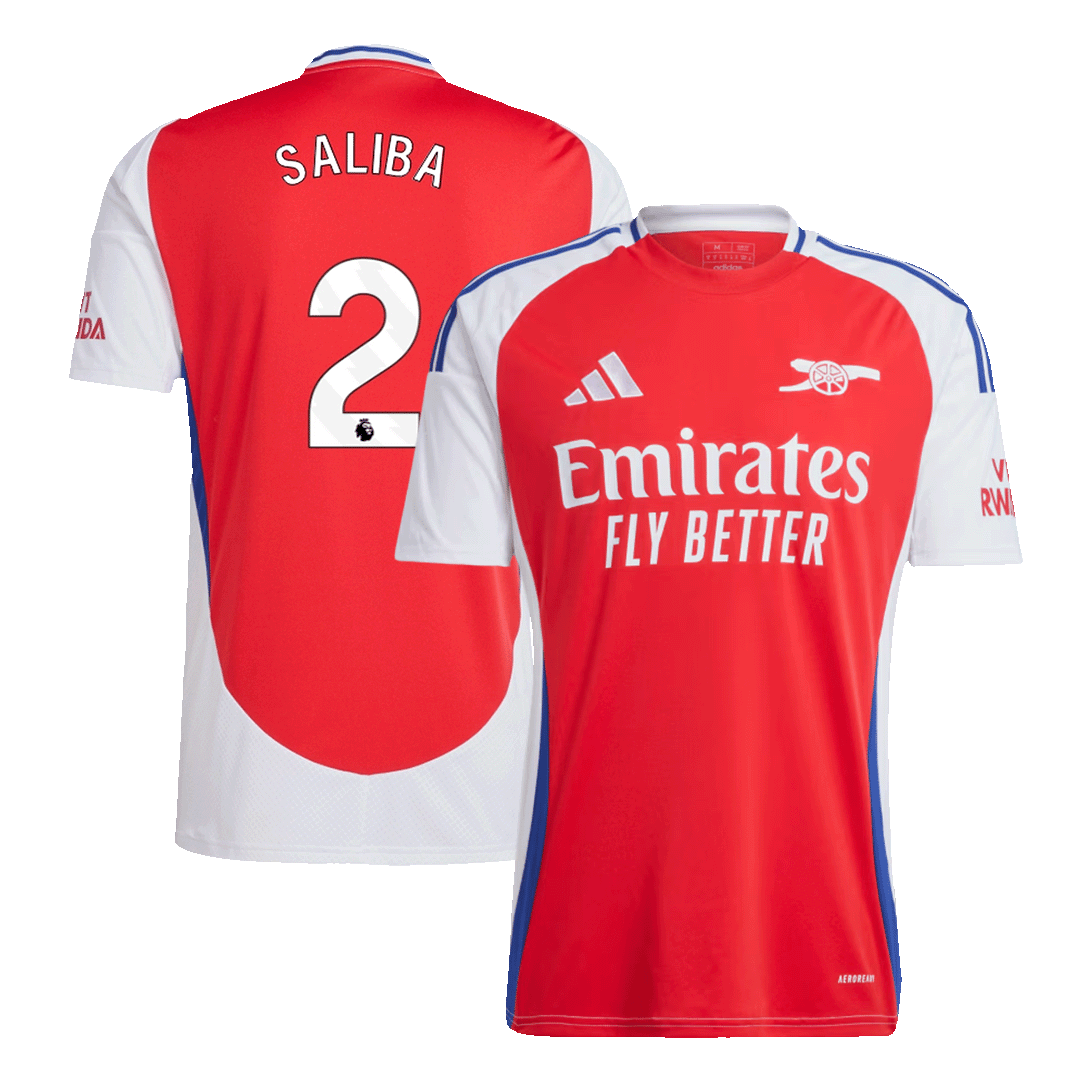 SALIBA #2 Arsenal Domicile Maillot 2024/25 Rouge
