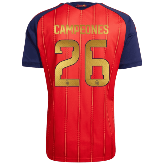 CAMPEONES #26 إسبانيا قميص المنزل - كأس العالم 2026 أحمر - ممتاز