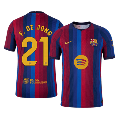 F. DE JONG #21 Barcelona Domicile Maillot 2026/27 Rouge&Bleu Joueur