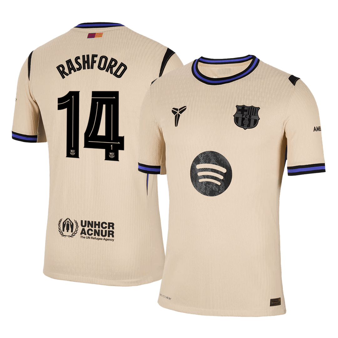RASHFORD #14 Maillot Extérieur Barcelone 2025/26 Jaune Joueur - UCL