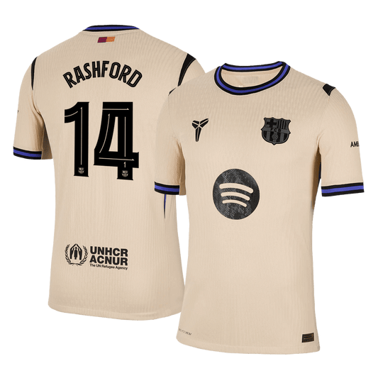 RASHFORD #14 Maillot Extérieur Barcelone 2025/26 Jaune Joueur - UCL