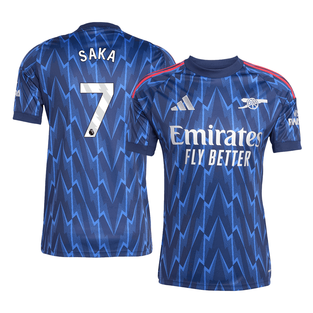 SAKA #7 Maillot Extérieur Arsenal 2025/26 Bleu