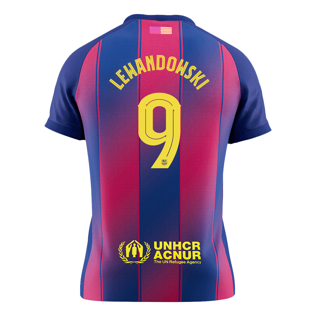 LEWANDOWSKI #9 Barcelona Domicile Maillot 2025/26 Rouge&Bleu - UCL - Super
