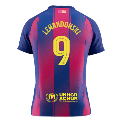 LEWANDOWSKI #9 Barcelona Domicile Maillot 2025/26 Rouge&Bleu - UCL - Super