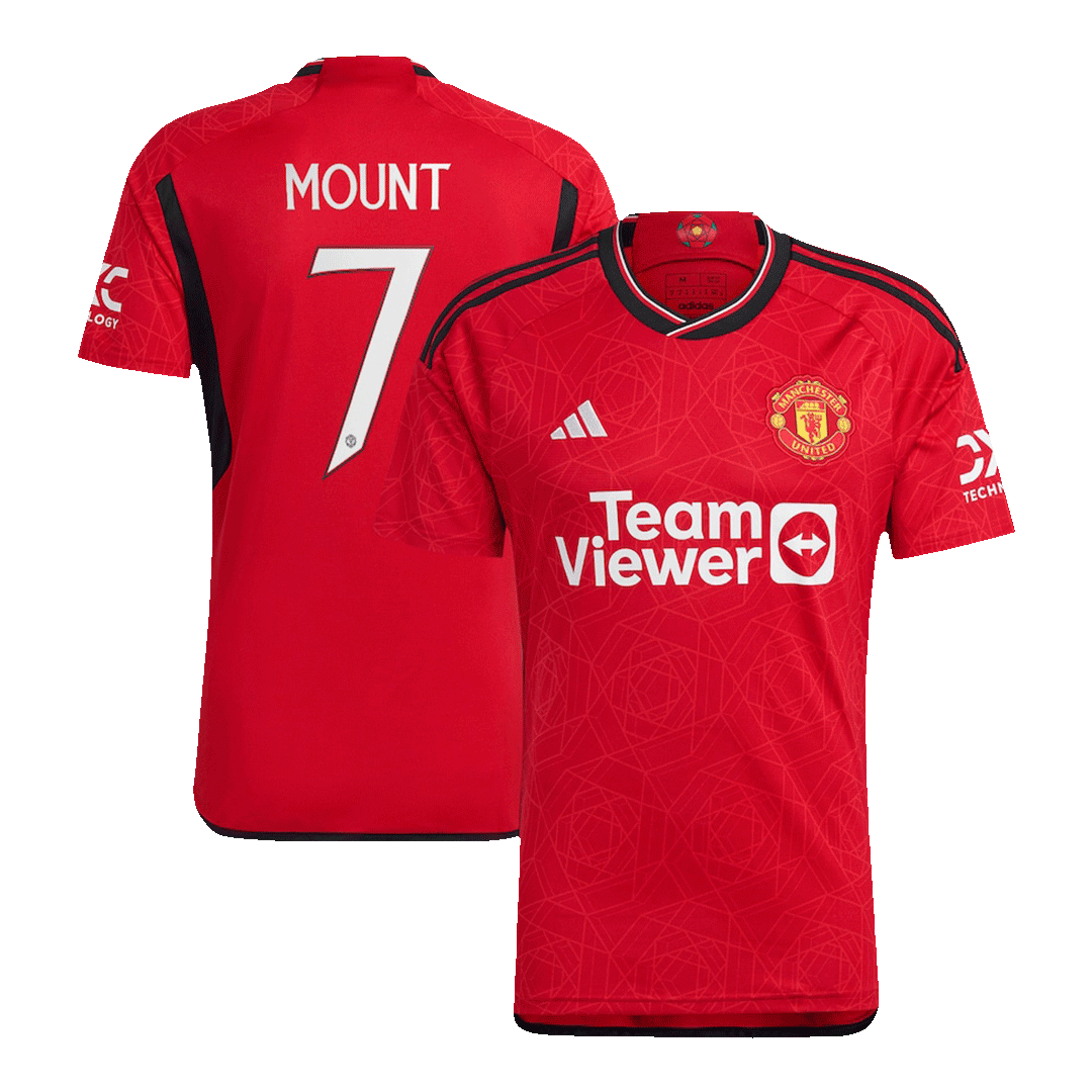 MOUNT #7 Manchester United Domicile Maillot 2023/24 Rouge - UCL