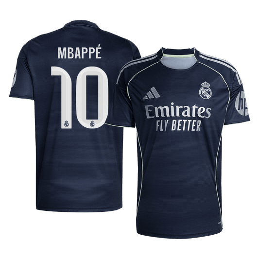 MBAPPÉ #10 Real Madrid Extérieur Maillot 2025/26 Bleu marine - Superbe