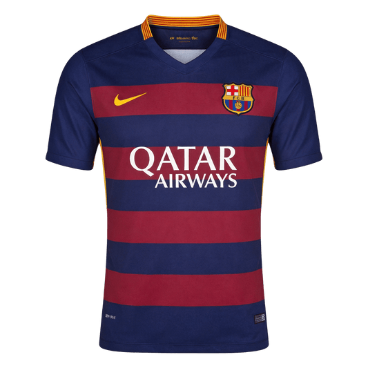 Maillot Domicile Rétro Barcelone 2015/16 Bleu&Grenat