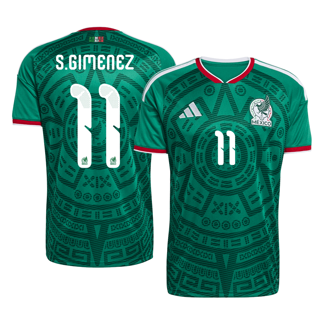 S.GIMENEZ #11 Mexico Home Shirt - 2026 World Cup Green - Superb