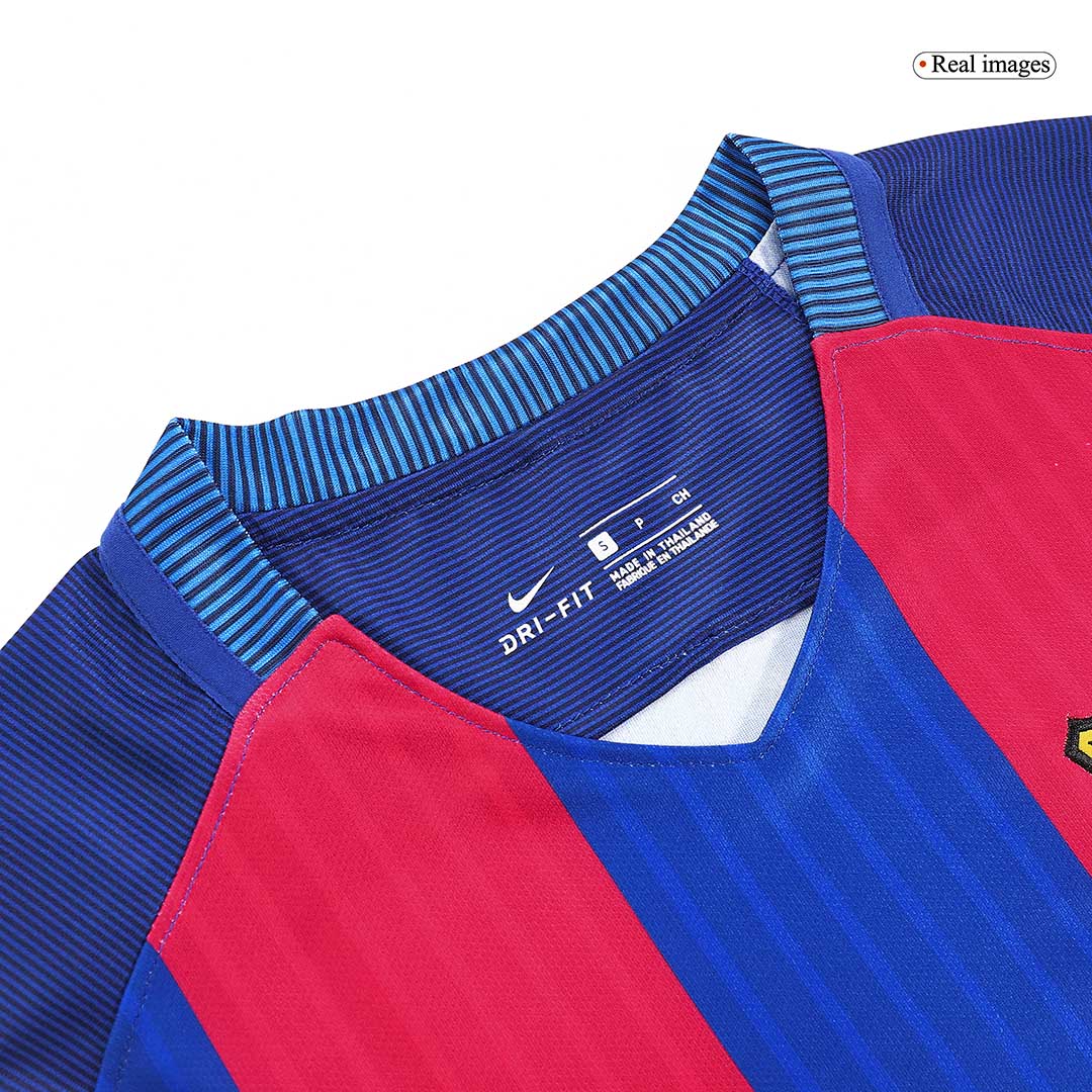 Retro Barcelona Domicile Maillot 2016/17 Rouge&Bleu