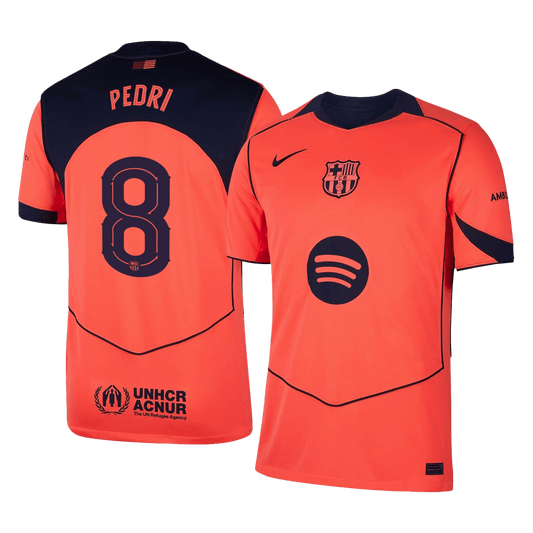 PEDRI #8 Barcelone Troisième Maillot 2025/26 Orange - UCL
