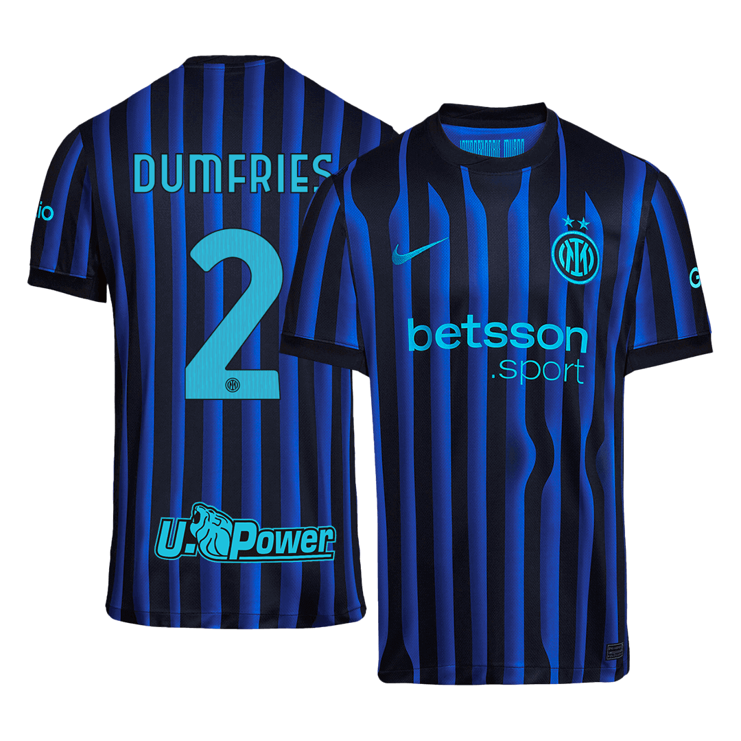 DUMFRIES #2 Inter Milan Domicile Maillot 2025/26 Bleu&Noir