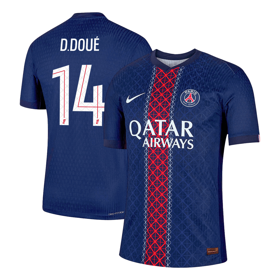 D.DOUÉ #14 PSG Domicile Maillot 2025/26 Bleu marine Joueur