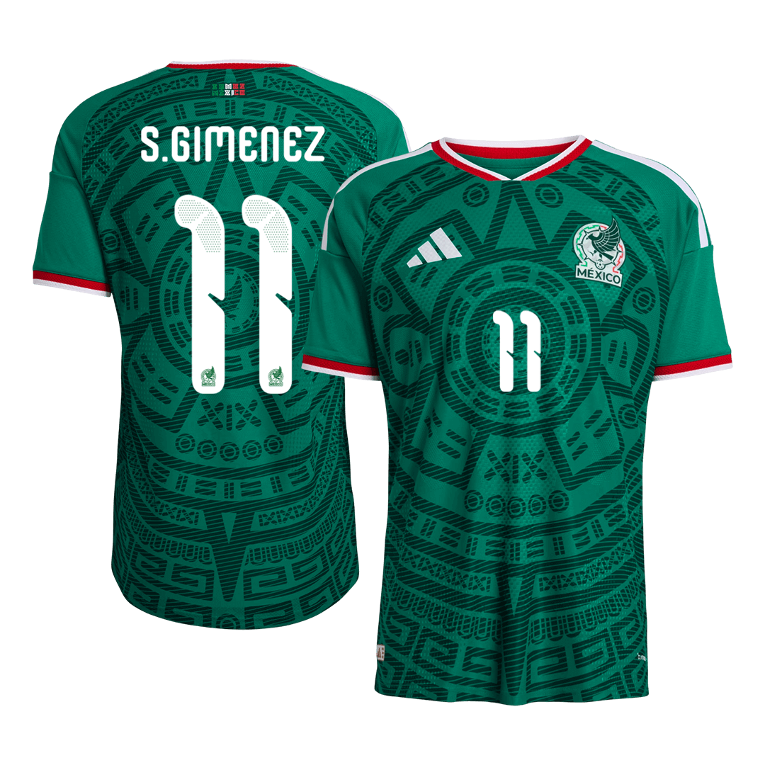 S.GIMENEZ #11 Mexico Home Jersey - 2026 World Cup Green Player
