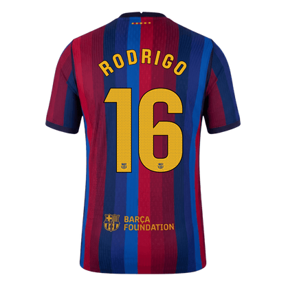 RODRIGO #16 Barcelona Domicile Maillot 2026/27 Rouge&Bleu Joueur