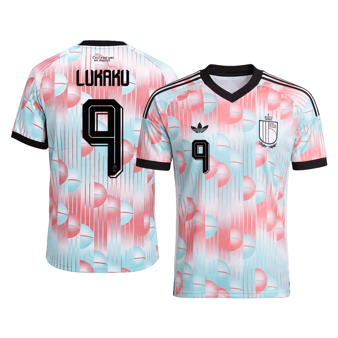 LUKAKU #9 Belgium Away Jersey - World Cup 2026 Blue&Pink