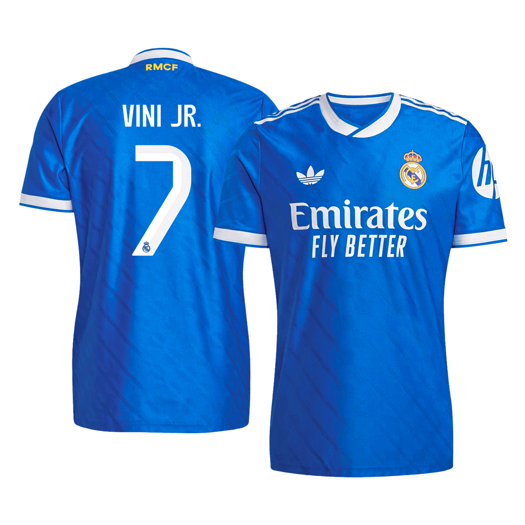 VINI JR. #7 Maillot Troisième Real Madrid 2025/26 Bleu Joueur
