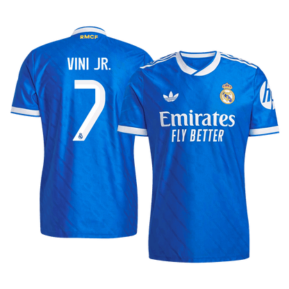 VINI JR. #7 Maillot Troisième Real Madrid 2025/26 Bleu Joueur