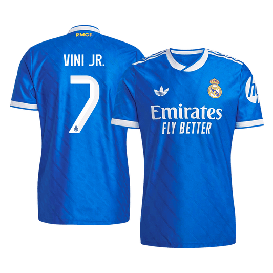 VINI JR. #7 Maillot Troisième Real Madrid 2025/26 Bleu Joueur
