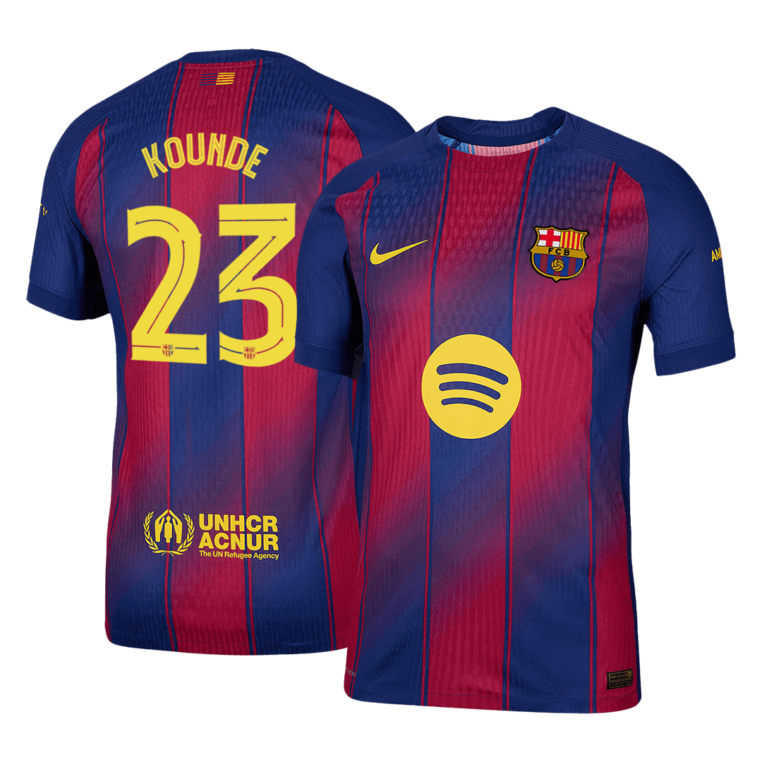 KOUNDE #23 Barcelone Domicile Maillot 2025/26 Rouge&Bleu Joueur - UCL