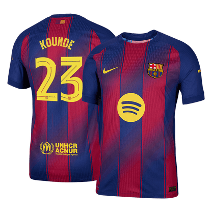 KOUNDE #23 Barcelone Domicile Maillot 2025/26 Rouge&Bleu Joueur - UCL