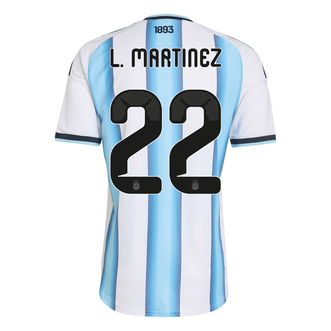 L. MARTINEZ #22 Argentine Domicile Maillot - Coupe du Monde 2026 Joueur Bleu et Blanc