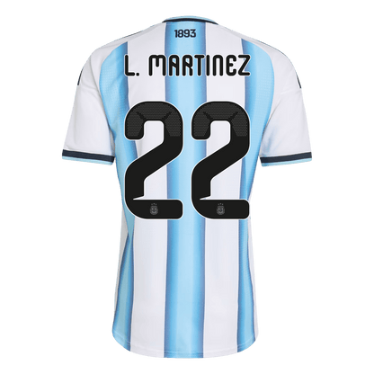 L. MARTINEZ #22 Argentine Domicile Maillot - Coupe du Monde 2026 Joueur Bleu et Blanc