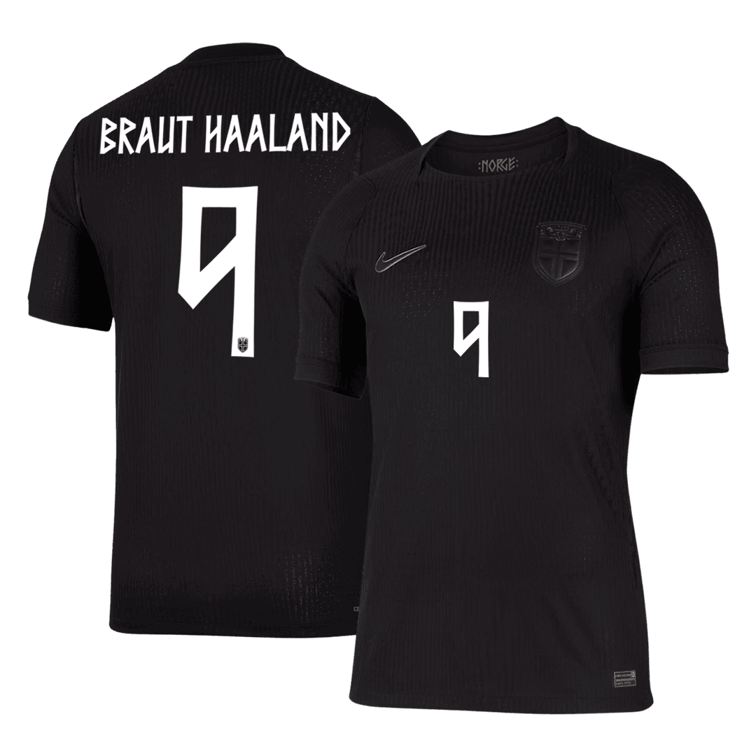 BRAUT HAALAND #9 Norvège Maillot Extérieur - Coupe du Monde 2026 Noir Joueur